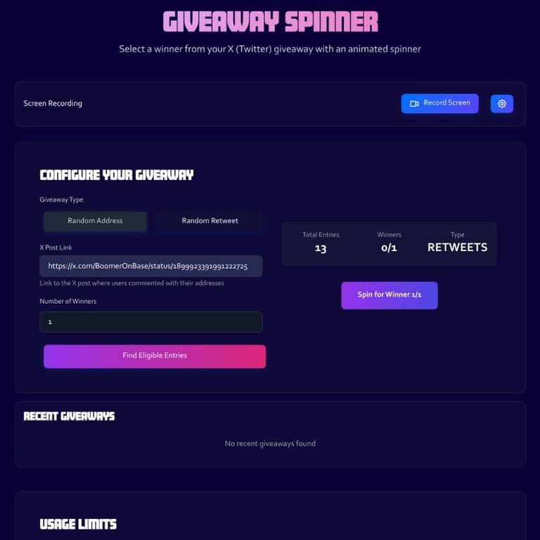 Giveaway Spinner (Recorded)